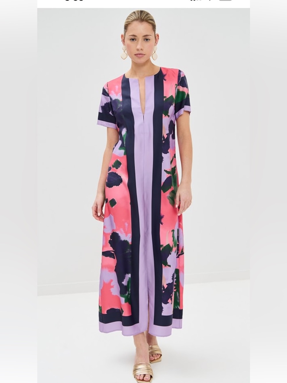 Figue Bessie dress in pressed petal sunset coral- NWT- small